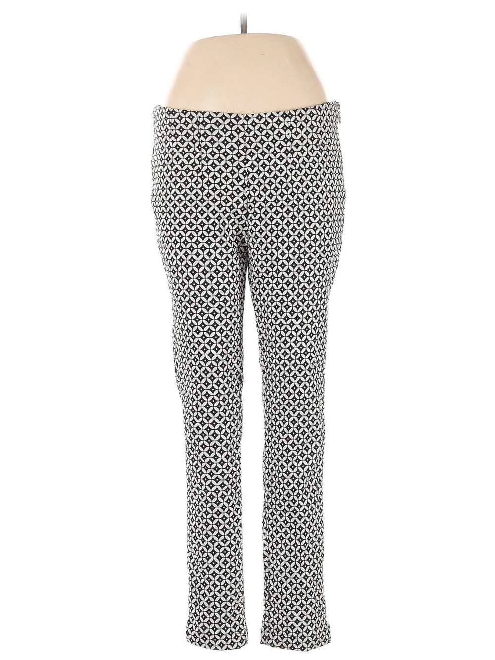 bobeau Black & White Geometric Skinny Pants
